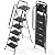 KINGRACK 5 Step Ladder with Tool Platform, Sturdy Step Stool with Handrail, Folding Steel Ladder with Wide Pedal, Safety Ladder for Adults Home Outdoor Painting Garage