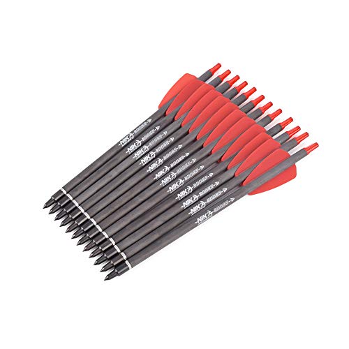 Ty Archery 7.5" Inch R9 Crossbow Bolts Carbon Arrows 2" Red Vanes With 100Grain Broadhead For Hunting Shooting Targeting #TOP1