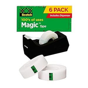 Scotch-Magic-Tape-6-Rolls-with-Dispenser-Numerous-Applications-Invisible-Engineered-for-Repairing-34-x-1000-Inches-Boxed-810K6C38