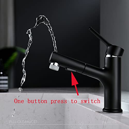 Robinet de salle de bain extractible avec 3 modes de sortie d'eau