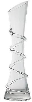 Hand-Made Blown Art Bud Glass Vase, Clear Glass, Oblong Shape, Modern Style, Thread Pattern, Stemless, Perfect for Home Decorations