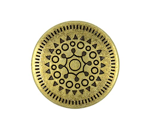 Bezelry 12 Pieces Native Sun Metal Shank Buttons. 18mm (11/16