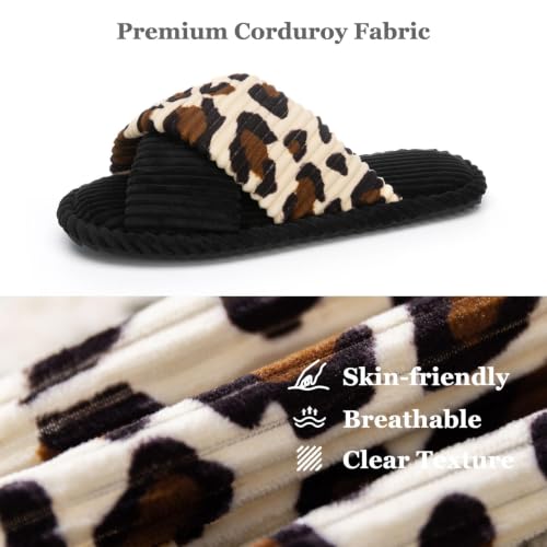 Image of GOEWY Slippers for Women with Memory Foam Open toe House Bedroom Shoes