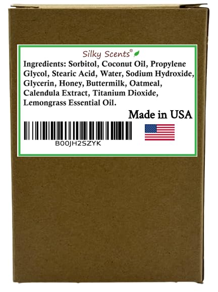 Silky Scents Lemongrass Soap Bars - 100% All Natural and Organic Infused with Essential Oil - 3 Soap Bars