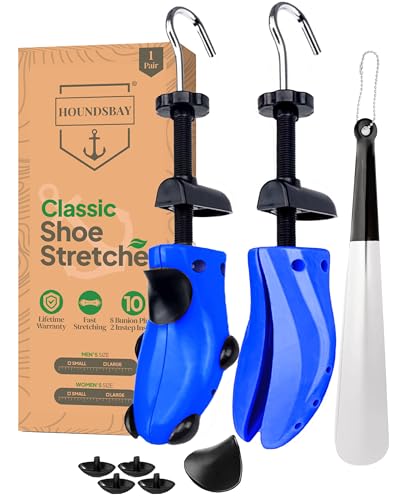 HOUNDSBAY Shoe Stretcher Men 10-13, Adjustable Shoe Widener Stretcher, Shoe Expander & Leather Shoe Stretcher - Shoe Trees for Men, Women - Shoe Care Kit