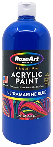 RoseArt Acrylic Paint Ultramarine Blue 32oz Bottle Acrylic Paint for School Projects Arts & Crafts Drawing & Painting