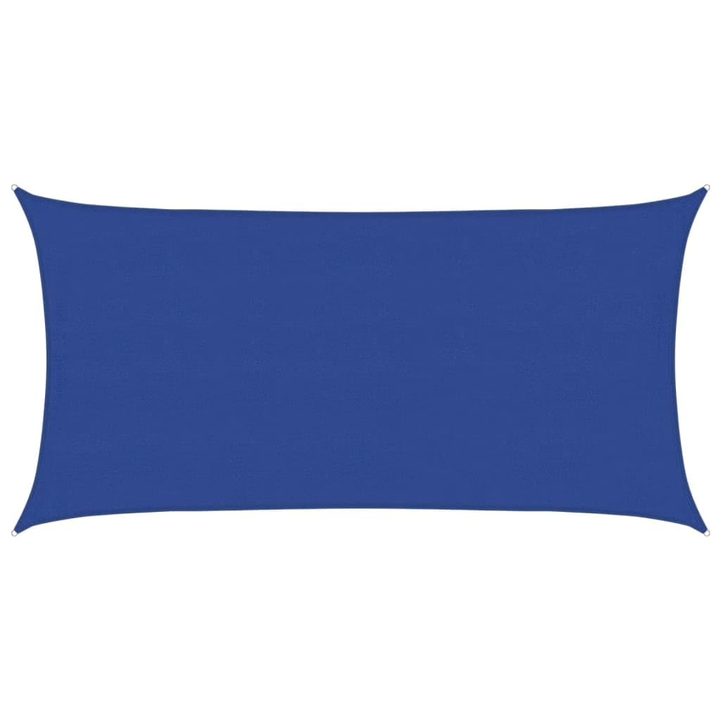 vidaXL Vela Parasole 160 g/m² Rettangolare Blu 4x7 m in HDPE, vela ombreggiante, ombra da patio, tettoia ombreggiante, vela da giardino, tettoia