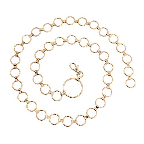 SOTOLAN Women's Belt Waist Ring Chain Dress Dressing Waist Chain Metal Link Chain Waist Fashion Belt (style1)