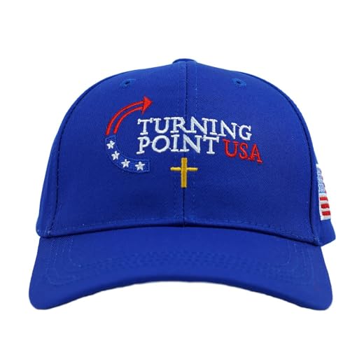 Nethins Charlie Kirk Turning Point USA Hat Adjustable Patriotic Baseball Cap Freedom Hats for Women Men Blue