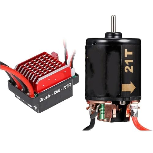 RC�������i For Axial SCX10 AXI03007 90046 For Traxxas For TRX4 For TRX6 D90 1/10 60A �u���V�t�� ESC 540 �u���V�t�����[�^�[ 13T 21T 35T 45T 55T 80T