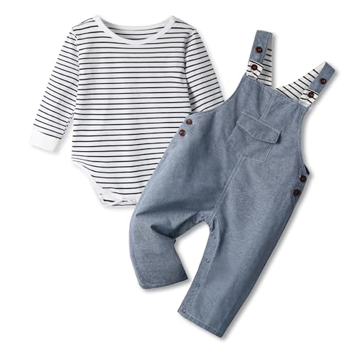 Volunboy Baby Boy Clothes Toddler Long Sleeve Romper Overalls 2Pcs Newborn Bodysuit Infant Dinosaur Suspender Pants Set2