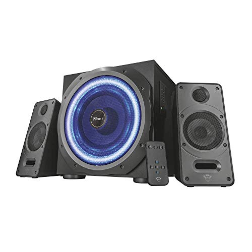 Trust GXT 688 Torro Beleuchtetes 2.1 Lautsprecher Set (geeignet für PC, Laptop, Smartphone und Tablet, 120 Watt, LED beleuchtung)