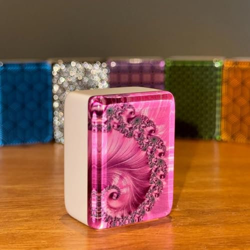 Fichas automáticas Mah Jongg – Serie Diseñador (36MM) Rosa miniatura 3