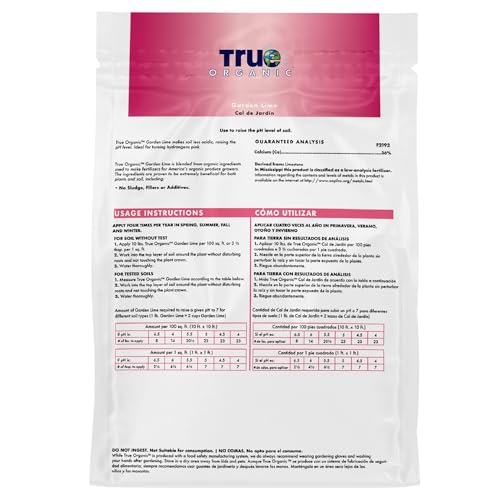 Image of True Organic Garden Lime - Raises Soil pH to Reduce Acidity - Ideal for Hydrangeas and Other Plants - 6lb Bag