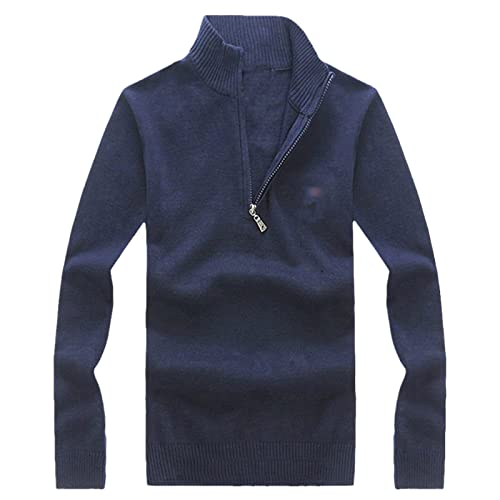 Pull en tricot pour homme Kelsiop en pur coton bleu marine taille XL