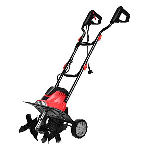 GOPLUS elektryczna glebogryzarka 1200 W, frezarka ogrodowa z 16 twardymi nożami, głębokość robocza 22 cm, deska robocza...