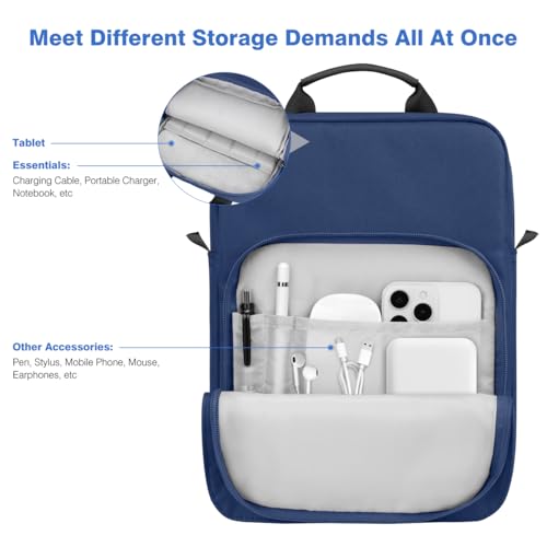 Image of Dadanism 9-11 Inch Tablet Sleeve Bag Carrying Case with Shoulder Strap for iPad (A16) 11 inch, iPad 10th Gen 10.9 inch, iPad Air M4 /Pro M5 11 inch, iPad 9 /8 /7th 10.2 inch, Galaxy Tab A11+ Plus 11 inch, Denim