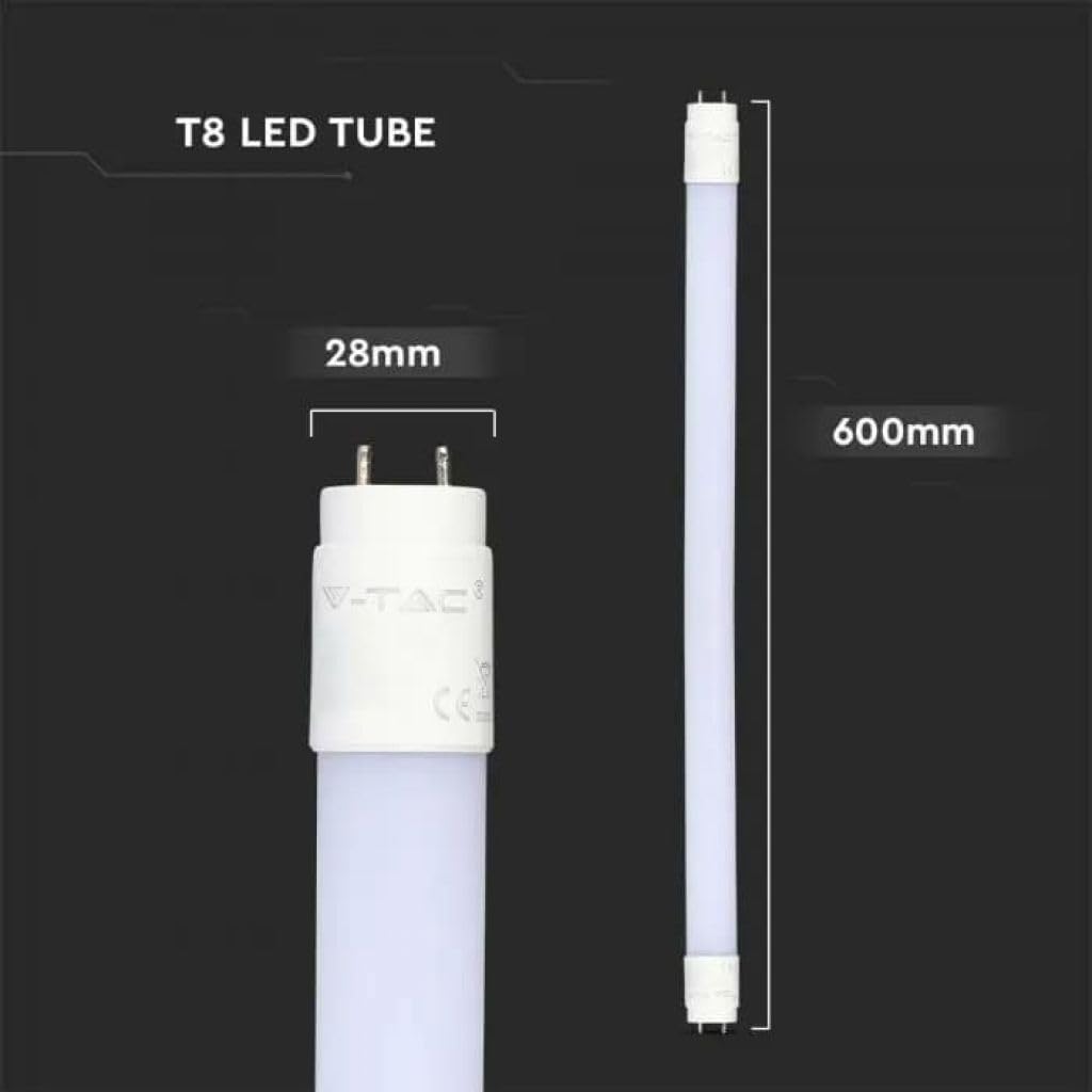 Juego de 5 tubos LED de 60 cm, luz blanca fría (6500 K), 850 lúmenes, T8, G13-9W (equivalente a 18 W), incluye arranque, tubo fluorescente, tubo fluorescente de neón, lámpara de tubo, lámpara