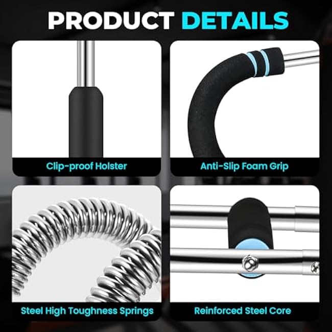 Twister Arm Trainer, 40-110lb Adjustable Chest Workout Equipment Portable Spring Resistance Chest Exerciser for Men Power Forearm Strengthener Bar Detachable for Home Fitness Muscle Training