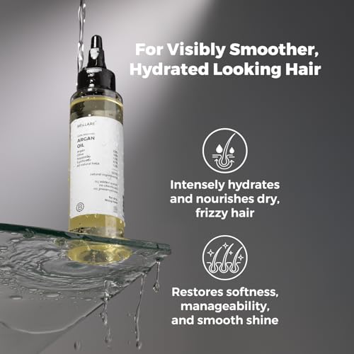 Image of Brillare 20% Argan Oil for Dry, Frizzy Hair with 10% Olive Oil for Intense Hydration, Frizz Control, Smooth, & Manageable Hair (Pack of 2)