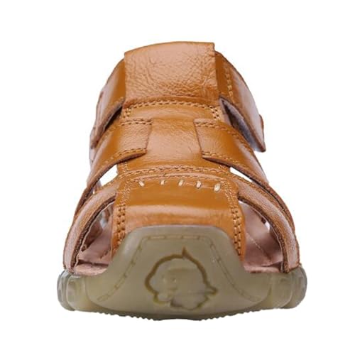DADAWEN Boy's Girl's Leather Closed Toe Outdoor Sport Sandals (Toddler/Little Kid/Big Kid)2
