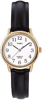 Timex Women's T20433 "Easy Reader" Gold-Tone and Black Leather Watch