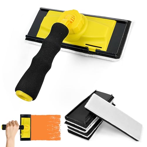 Elyyapt Paint Pad with 5 PCS Replacement Refills Paint Pad Applicator Set Ceiling Pads Painter for Wall Painting Large Wall & Ceiling Paint Pads for Walls Painting Wood Decks Sheds and Fences