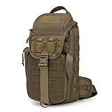 【Multifunktion】Taktische Tragetasche, Doppelstich-Verstärkungsnähte und YKK-Doppelreißverschluss und -Schnalle.Der Molle Rucksack kann für Schulterrucksack, Angeltasche, Umhängetasche, Handtasche, Jagdrucksäcke Crossbody Bag tragen und Tagesrucksäcke verwendet werden.