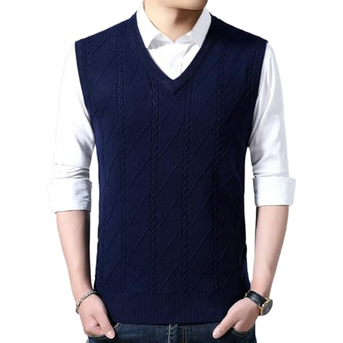 Chaleco de punto para hombre en mezcla de cachemira jacquard de invierno
