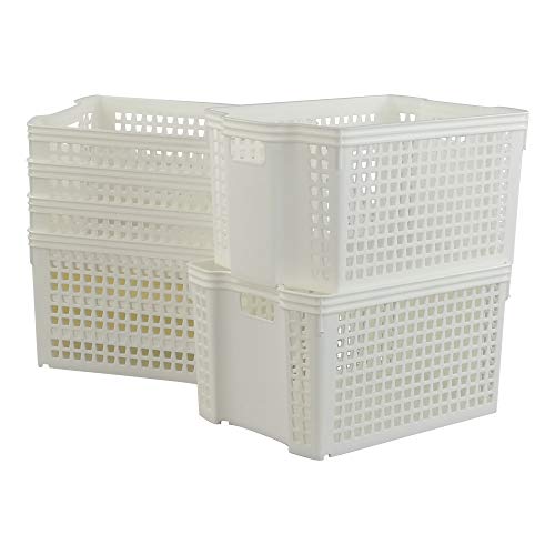Neadas Aufbewahrungskörbe aus Kunststoff, witzige Form, Weiß, 6 Packungen