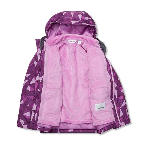Lands' End Kids Water Resistant Insulated 3 in 1 Jacket Large Plum Abstract/Violet4