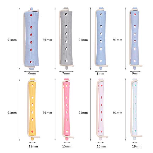 Andoer 96Pcs Perm Rods Rollers Salon Rolo de cabelo Curling Curler Elástico Grampo de cabelo para cr