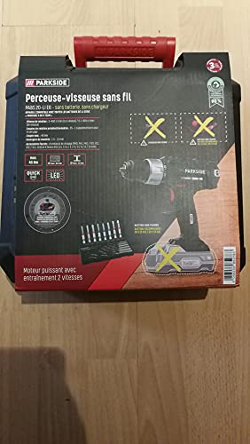Parkside Trapano Avvitatore A Batteria Pabs 20- Li X20V In Valigetta Di Trasporto (Senza Batteria E Caricabatteria)