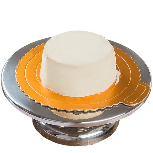GiDoKe ケーキ 回転台 ステンレス 小さい ミニ ケーキ台 安い 製菓道具 直径25cm ケーキ作り ケーキ装飾台 滑り止め ケーキスタンド 業務用 家庭用 (10インチ: 25 * 25 * 12cm)