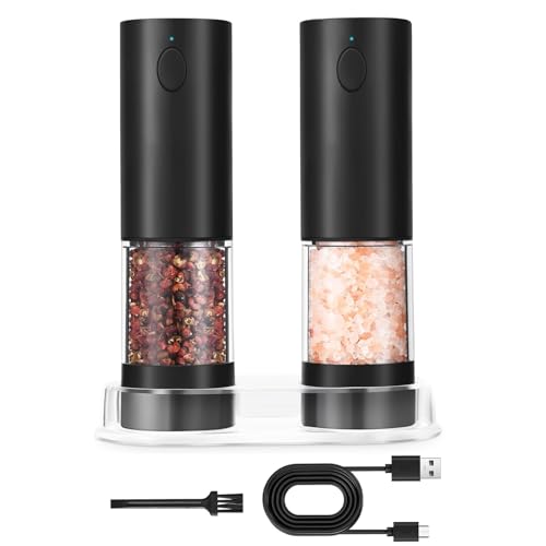 Molinillo eléctrico de pimientos, molinillo eléctrico de sal y pimientos, recargable, ajustable, adecuado para cocinar en la cocina