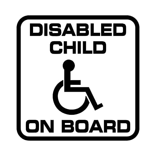 Disabled Child On Board Car Sticker Wheelchair Disability Blue Badge