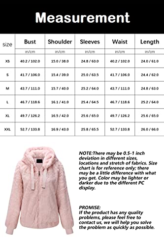 Giolshon Women’s Faux Fur Coat Fuzzy Lovely Jacket With Hood For Autum And Winter 1712014 Pink M #TOP5