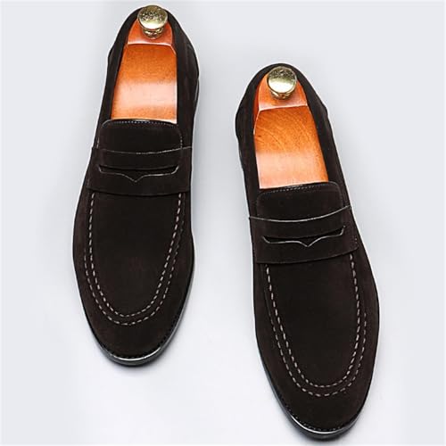 Men's Suede Dress Loafers Slip On Casual Shoes Lightweight Soft Penny Loafers Classic Moccasins Driving Shoes2