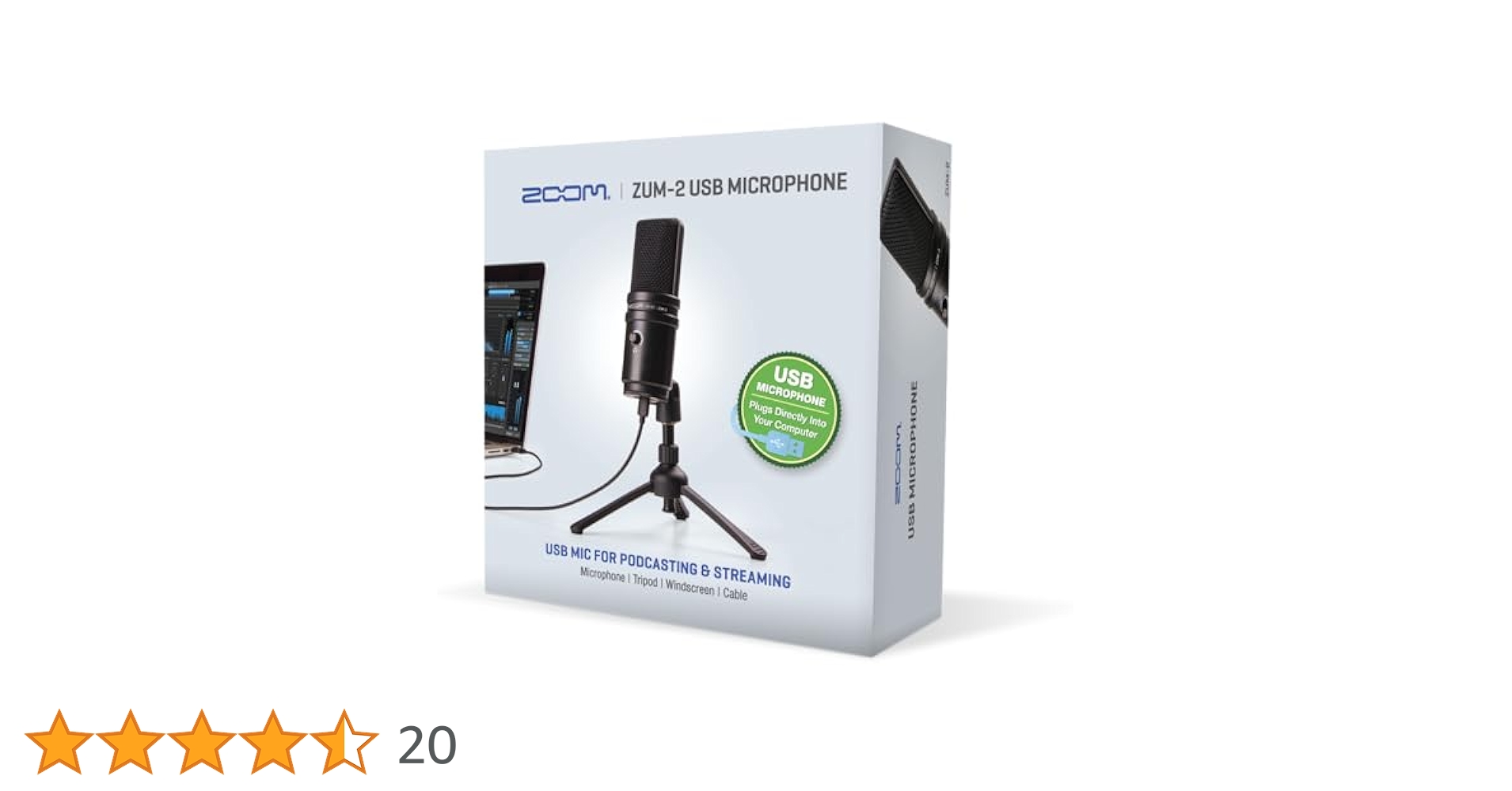 Zoom Zum-2 ポッドキャスト USBマイク　コンデンサーマイク Amazon.com: Zoom ZUM-2 Podcast Mic Pack, Podcast USB