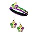 Mardi Gras Headband Adjustable Women Girls Glitter Sequin Fleur De Lis Carnival Earrings Purple Green Gold Hair Band Headpiece Headdress Fat Tuesday Costume Decor Accessory for Men
