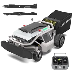 Mowrator S1 2WD12Ah Fernsteuerbarer Rasenmäher mit deformierbaren Reifen für Steigungen bis 45% (24°), 21-Zoll-Stahlmesser inkl. Schneid- & Mulchmesser, Schnitthöhe 4,5–11,6 cm, bis 0,75 Acre
