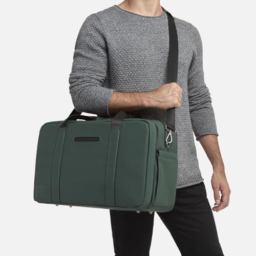 The FTL Pro Mens Travel Bag - 30L Premium Work to Gym Weekender Duffel with Garment Bag, Shoe Space & 18" Laptop Sleeve - Business Carry On Hybrid, Fits Under Airplane Seat - Abbot Green2