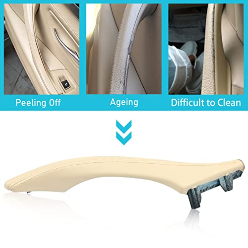 Jaronx Compatible with BMW 5 Series F10 F11 Door Handle Outer Cover,Right Side Passenger Leather Door Handle Outer Cover Replacement Compatible with BMW 520 523 525 528 535 2010-2016