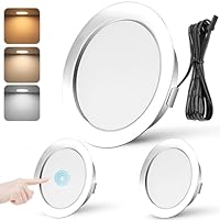 URing 3er Set LED Einbaustrahler 12V Dimmbar 55-58mm 3W Ultra Flach LED Spots 12V 3000K 4000K 6000K Deckenspots Einbauleuchten Küche Möbel Einbaustrahler Einbauspots Spot mit 2M Kabel, Chrom