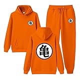 XSLGOGO Dragon Ball HoodiePants Zwei Sets Unisex Freizeit Lose Sweatshirt Jogginghose Anime Goku Cosplay Hoodie Jogginghose Anzug