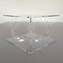 Swan Design Square Cake Separator - Clear - Base 25 cm, Top 23 cm