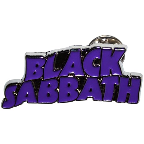 Black Sabbath Purple Wavy Band Logo Pin Badge One Size