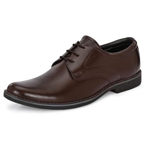 Image of Blue Leather by Centrino Genuine Leather Mens Shoe | Oxford Formal Shoes | Durable Leather with Anti-Skid Sole | Classic Derby Lace-Up Dress Shoes | Office Business Footwear (4086)