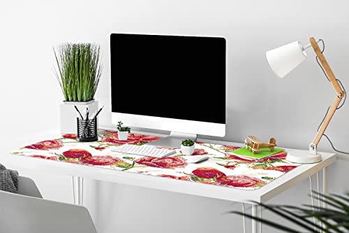 Sous-main bureau 90x45cm Decormat en vinyle avec design oiseaux rouges - 4