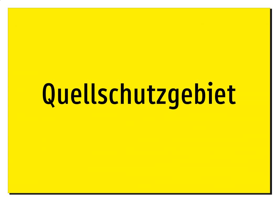 Quellschutzgebiet – Aluminiumschild A4: 297x210mm – Ohne Grafik, nur Text